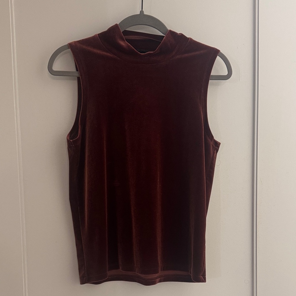 Velvet Sleeveless Top - Rich Burgundy